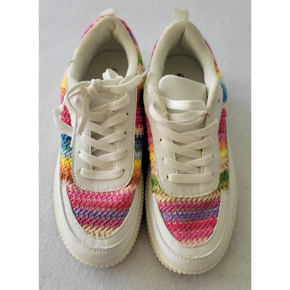La Sheelah Women Timeless Knit Rainbow Chunky Platform 2